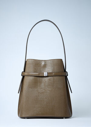 TOTEME Leather Belted Bucket Bag Olive tot0261030