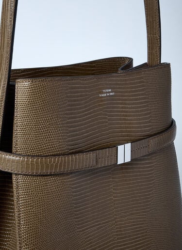 TOTEME Leather Belted Bucket Bag Olive tot0261030