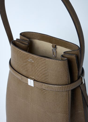 TOTEME Leather Belted Bucket Bag Olive tot0261030