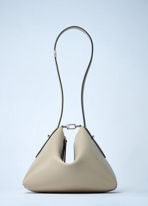 TOTEME Bevel Leather Wristlet Shoulder Bag Beige tot0261049
