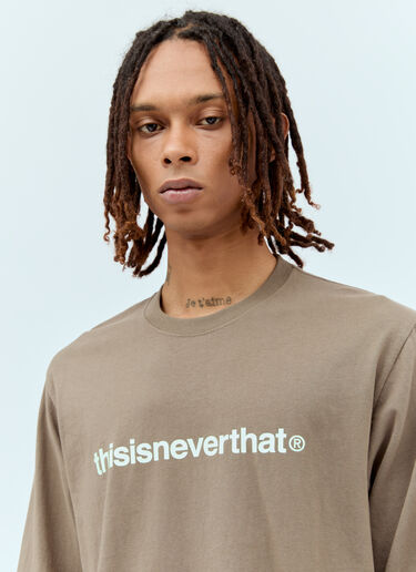 thisisneverthat® 로고 프린트 긴팔 티셔츠 브라운 tsn0156013