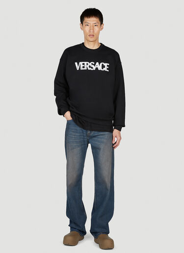 Mesh Logo Sweatshirt Versace Mesh Logo Sweatshirt Black ver0152014