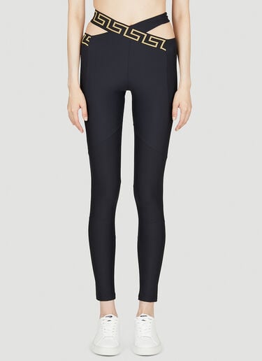 Greca Crossover Leggings Versace Greca Crossover Leggings Black ver0251026