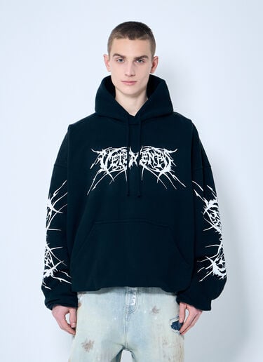 Vetements 死亡金属短款连帽运动衫 黑色 vet0160004