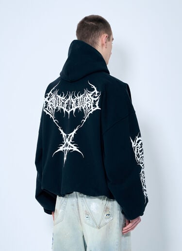 Vetements 死亡金属短款连帽运动衫 黑色 vet0160004