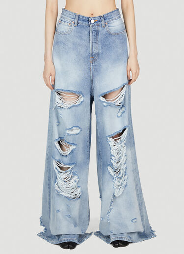 Destroyed Baggy Jeans VETEMENTS Destroyed Baggy Jeans Light Blue vet0251002