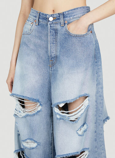 Destroyed Baggy Jeans VETEMENTS Destroyed Baggy Jeans Light Blue vet0251002