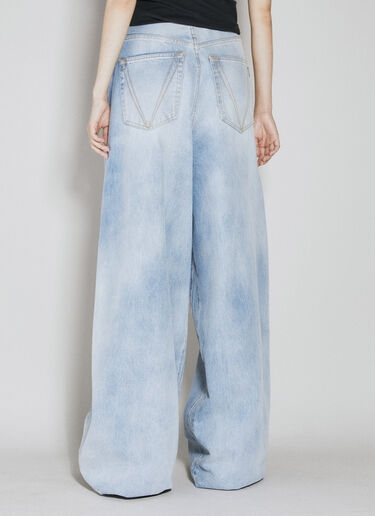 로고 자수 배기 데님 진 VETEMENTS 로고 자수 배기 데님 진 블루 vet0254001