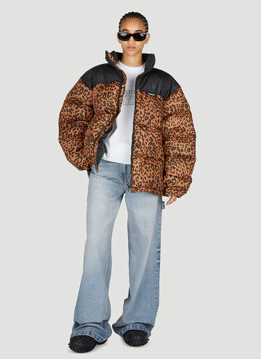 VETEMENTS 豹纹印花蓬松夹克 棕色 vet0254002