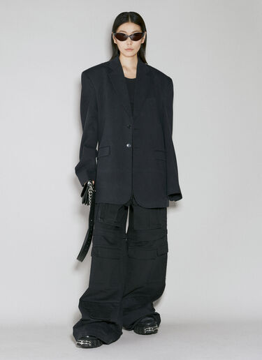 VETEMENTS Washed Jersey Tailored Blazer Black vet0254016