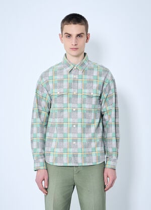 Visvim 파이오니어 체크 셔츠 그린 vis0158023