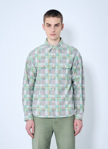 Visvim 파이오니어 체크 셔츠 그린 vis0158023