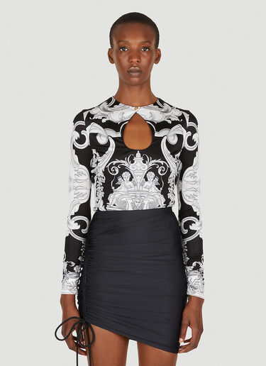 银色 Baroque 印花连体衣 Versace 银色 Baroque 印花连体衣 黑 vrs0249013