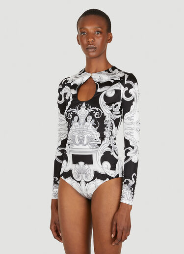 银色 Baroque 印花连体衣 Versace 银色 Baroque 印花连体衣 黑 vrs0249013