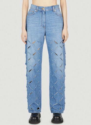 Slashed Wide-Leg Jeans Versace Slashed Wide-Leg Jeans Blue vrs0251008