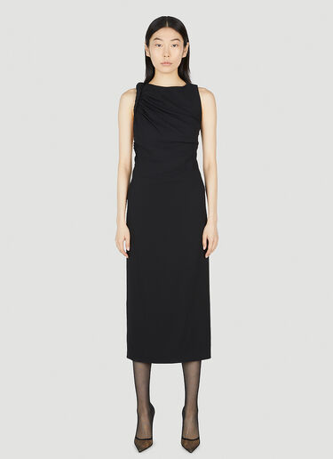 Versace 褶饰中长连衣裙 黑色 vrs0251010