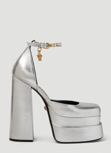 Medusa Aevitas 金属色厚底高跟鞋 Versace Medusa Aevitas 金属色厚底高跟鞋 银色 vrs0251028