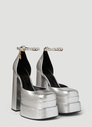 Medusa Aevitas 金属色厚底高跟鞋 Versace Medusa Aevitas 金属色厚底高跟鞋 银色 vrs0251028