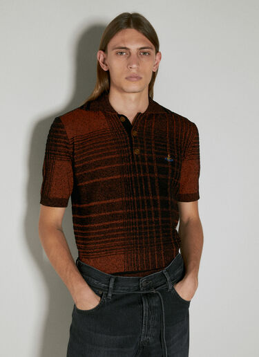 Vivienne Westwood 格纹针织polo衫 黑 vvw0153010