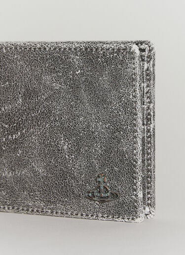 Distressed Bi-Fold Leather Wallet Vivienne Westwood Distressed Bi-Fold Leather Wallet Grey vvw0155020