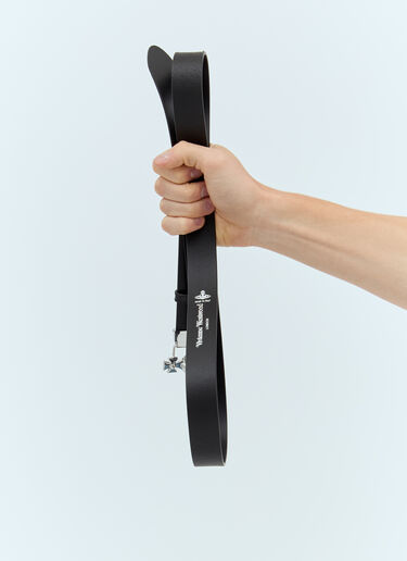 오브 버클 가죽 벨트 Vivienne Westwood 오브 버클 가죽 벨트 블랙 vvw0157018
