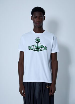 Vivienne Westwood 로고 모티프 티셔츠 화이트 vvw0161001