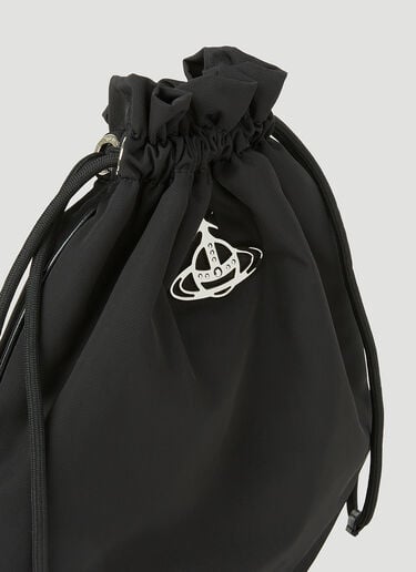 Vivienne Westwood 再生尼龙抽绳小袋 黑色 vvw0253031