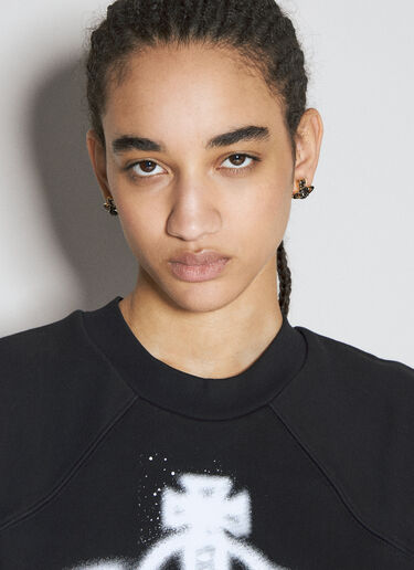 Vivienne Westwood 사프란 바스 릴리프 귀걸이  블랙 vvw0254048