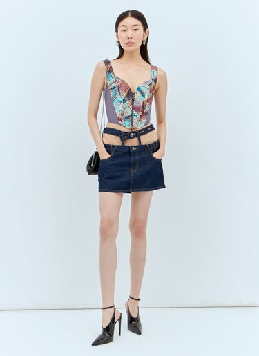 프린트 클래식 코르셋 Vivienne Westwood 프린트 클래식 코르셋 블루 vvw0257024
