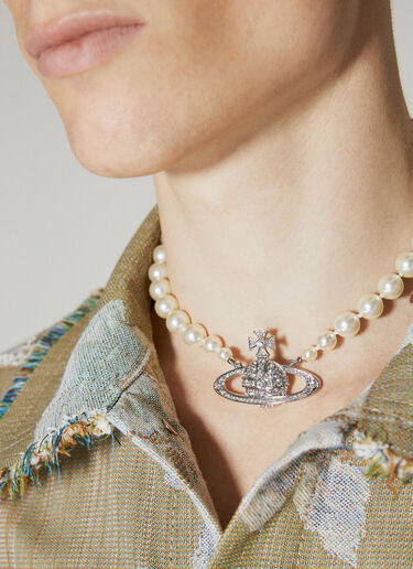 Vivienne Westwood 싱글 로 바스 릴리프 초커 목걸이 실버 vww0356005