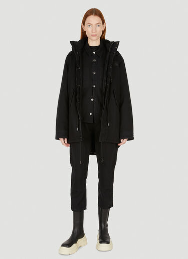 WARDROBE.NYC Hooded Logo Patch Coat Black war0246034
