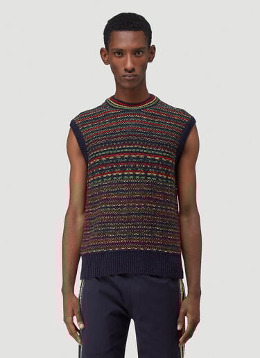 Rasta Fair-Isle Knitted Vest Wales Bonner Rasta Fair-Isle Knitted Vest Blue wbn0142005
