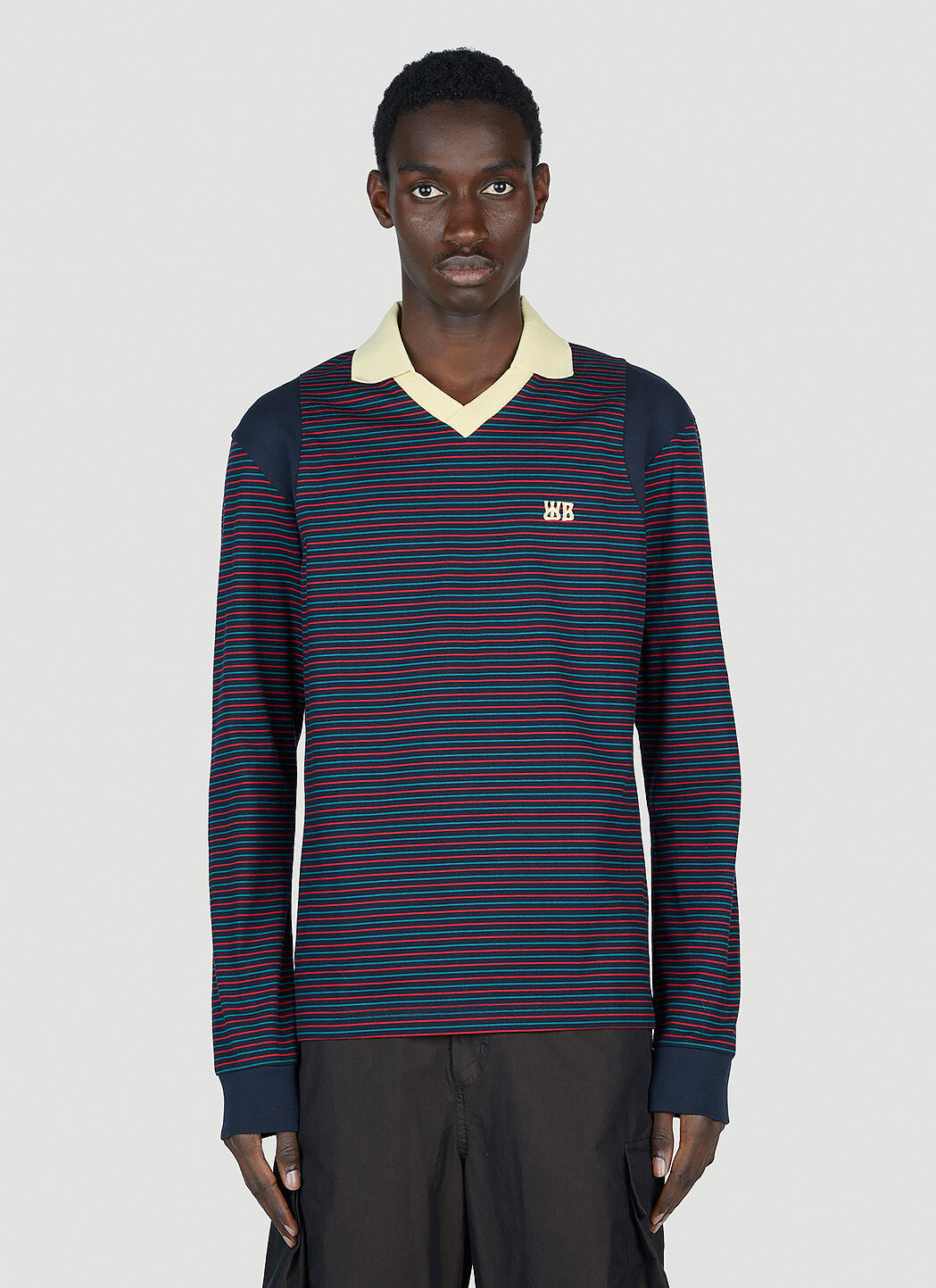 Wales Bonner Men's' Sonic Polo Top in Navy | LN-CC®