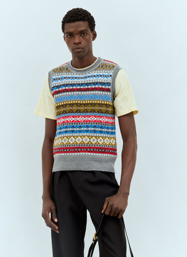Wales Bonner Astral Knit Vest Grey wbn0158010