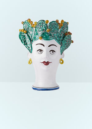 Les Ottomans Woman Cacti Vase White wps0691172