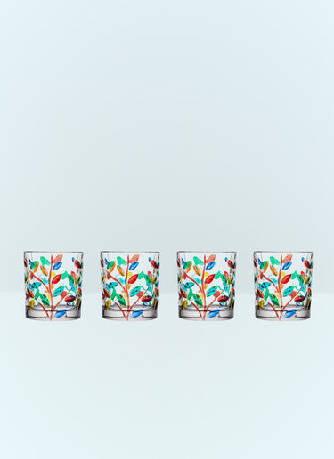Set Of Four Floral Crystal Tumblers Les Ottomans Set Of Four Floral Crystal Tumblers Clear wps0691229