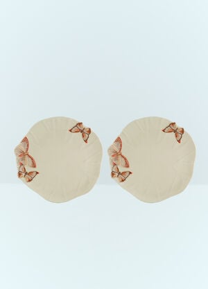 Bordallo Pinheiro Set Of Two Cloudy Butterflies Charger Plates Cream wps0691268