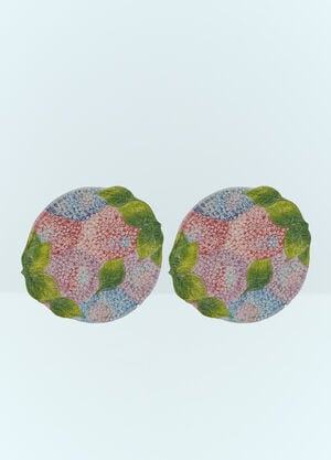 Les-Ottomans Set Of Two Ortensie Dinner Plates Multicolour wps0691376