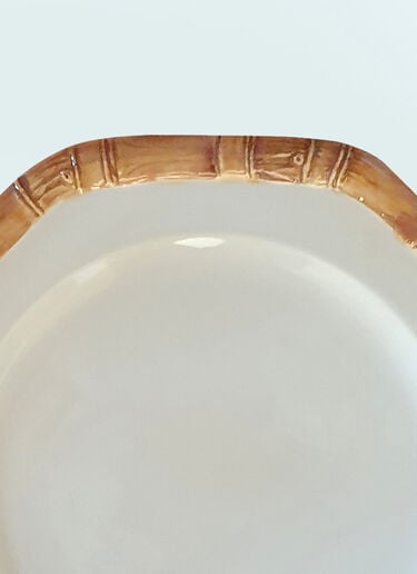 Set Of Four Bamboo Dessert Plates Les-Ottomans Set Of Four Bamboo Dessert Plates White wps0691387