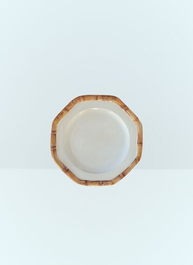 Set Of Four Bamboo Dessert Plates Les-Ottomans Set Of Four Bamboo Dessert Plates White wps0691387