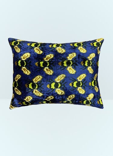 Bees Velvet Cushion Les-Ottomans Bees Velvet Cushion Blue wps0691526