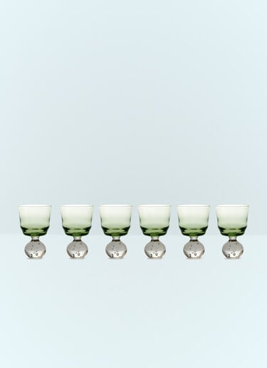 Serax Set Of Six Small Eternal Snow Stemmed Glasses Green wps0691554