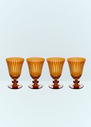 L'Objet Set Of Four Prism Wine Glasses Orange wps0691621