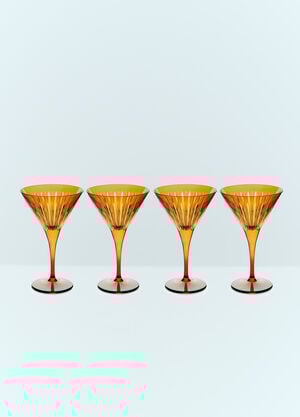 L'Objet Set Of Four Prism Martini Glasses Orange wps0691622