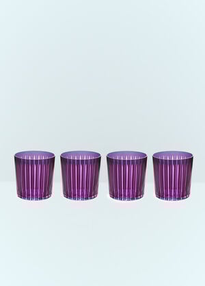 L'Objet Set Of Four Prism Cocktail Glasses Purple wps0691623