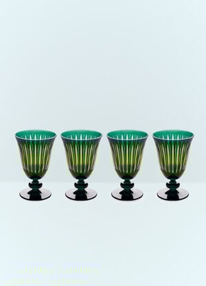 L'Objet Set Of Four Prism Wine Glasses Green wps0691627