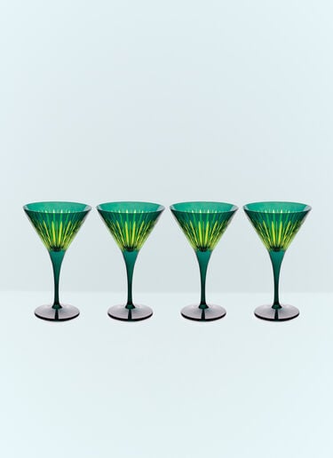 L'Objet Set Of Four Prism Martini Glasses Green wps0691628