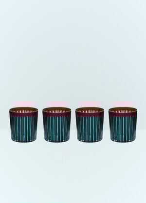 L'Objet Set Of Four Prism Cocktail Glasses Burgundy wps0691629