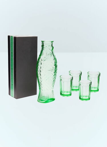 Serax Fish and Fish Carafe And Glasses Set Green wps0691669