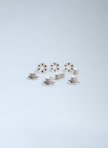 Fornasetti Set Of Six Architettura Cup And Saucer Set White wps0691807